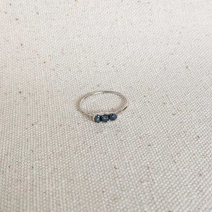 Raw blue diamond ring